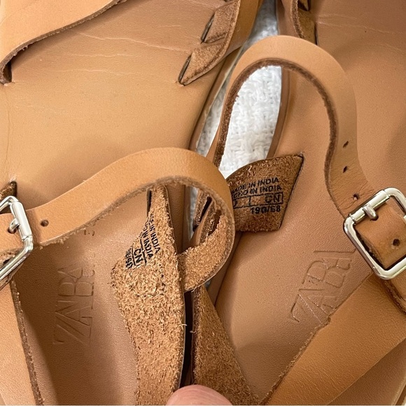 Girls Zara Soft Leather Sandals Size 30 - Picture 7 of 10